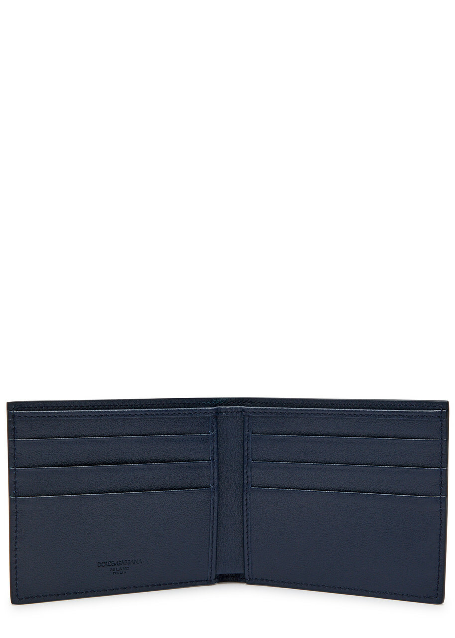 Dolce & Gabbana Logo Grained Leather Wallet - Navy - One Size