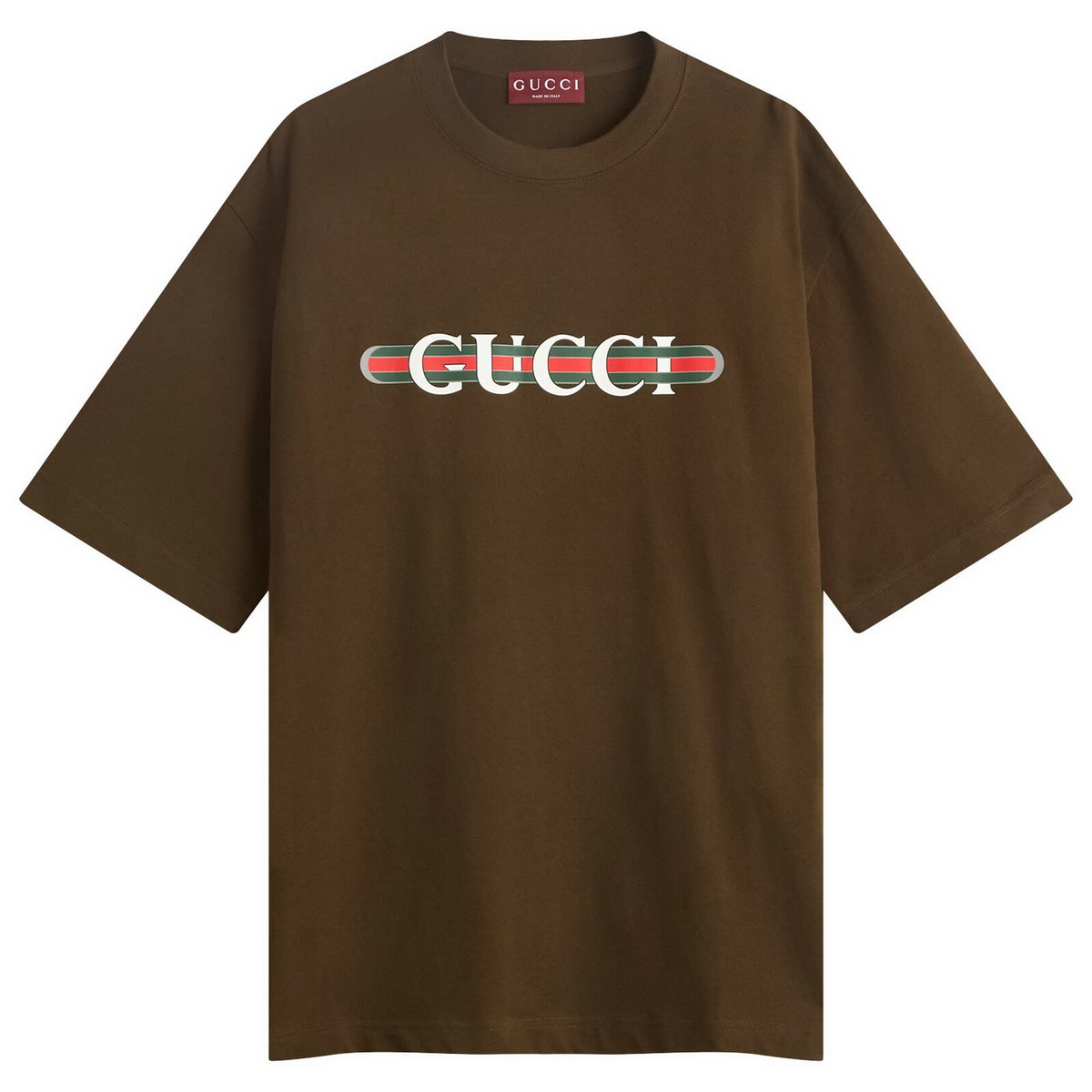 【新品】GUCCI BANDロゴ入りレッドTシャツ 18/24 Gucci Red Gucci Band T-Shirt Gucci