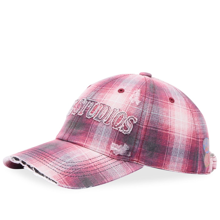 Photo: Acne Studios Men's Plaid Check Cap in Red/Blue 