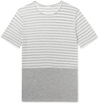 Onia - Chad Colour-Block Striped Linen-Blend T-Shirt - Gray