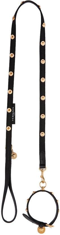 Photo: Versace Black Medusa Collar & Leash Set