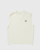 Maison Kitsune FOX HEAD WOOL RIBBED VEST White Men