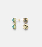 Ileana Makri 18kt gold drop earrings with turquoise and tsavorites