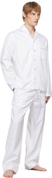 Tekla White Sateen Pyjama Pants