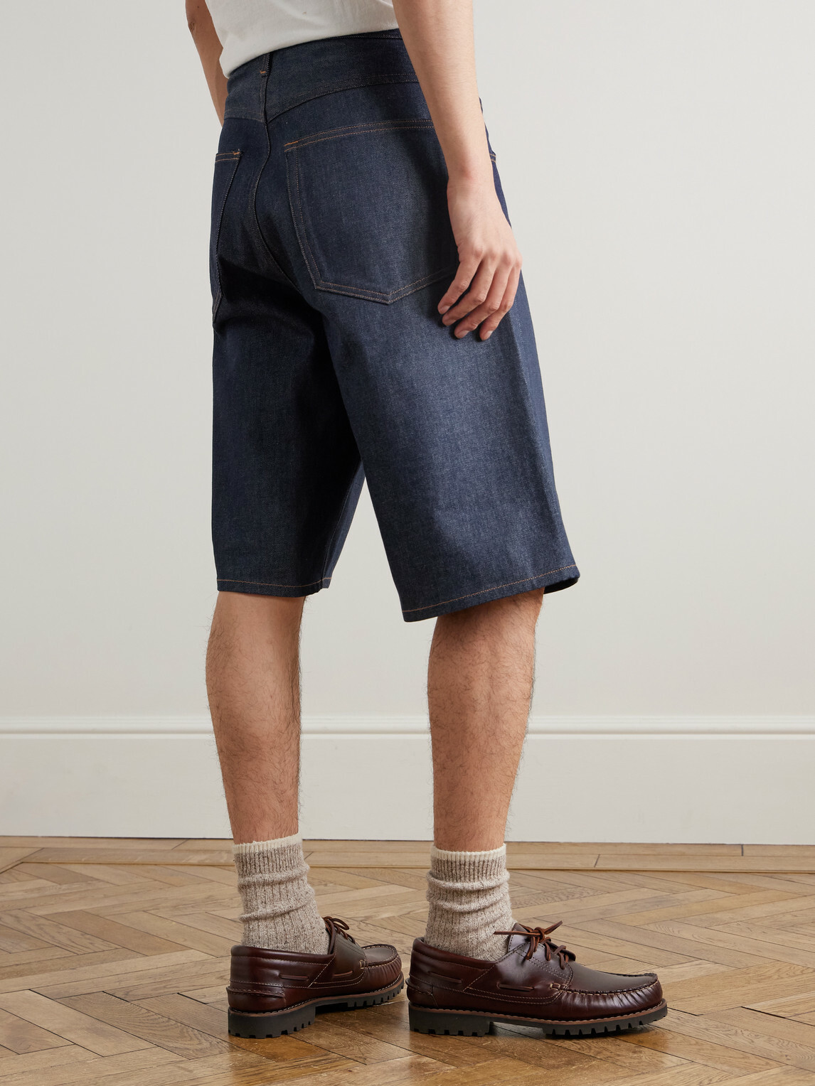 AGOLDE - Fusion Wide-Leg Denim Shorts - Blue