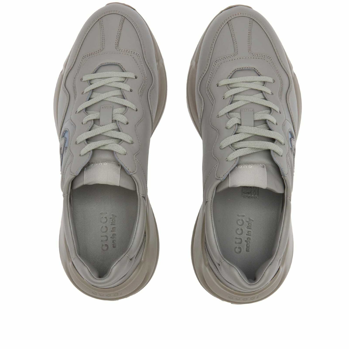 ◆GUCCI 23AW◆Rhyton GG-Supreme レザー スニーカー /Grey◆ Gucci Men's Rhyton Sneakers in Grey Gucci