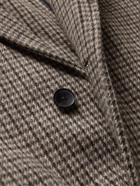 Mr P. - Checked Virgin Wool Overcoat - Black