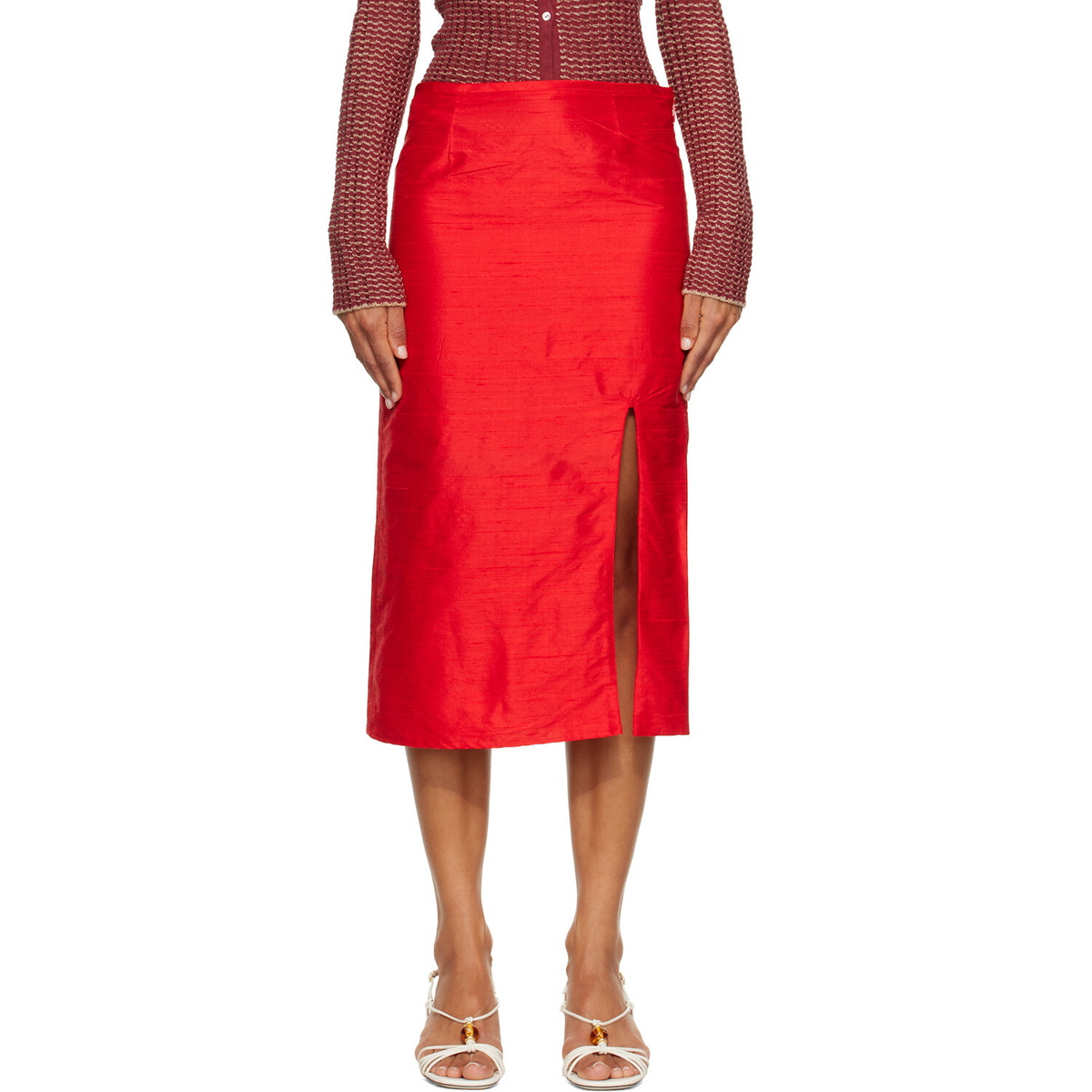 RESCHA SSENSE Exclusive Red Double Kalam Skirt