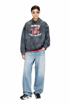 Diesel Hoodie tie-dye with horse graphic print - Sweaters Mens in Grey