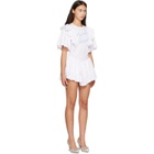 Sandy Liang White & Pink Filo Minidress