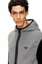 Diesel Sleeveless zip-up hoodie - Sweaters Mens in Grey