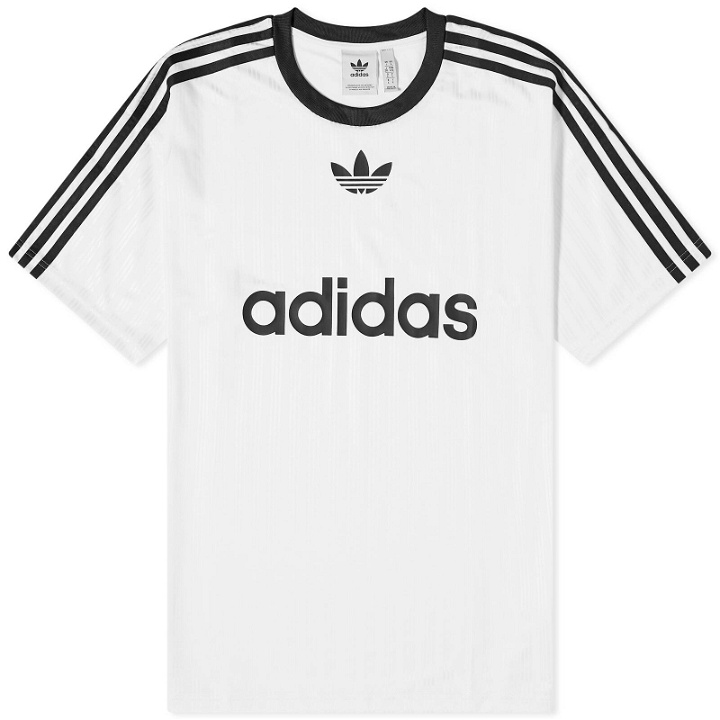 Photo: Adidas Men's Adicolor Poly T-shirt in White/Black