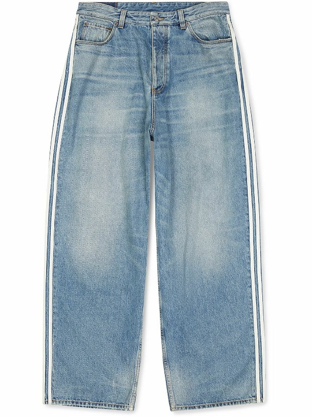 Photo: Balenciaga - adidas Straight-Leg Striped Jeans - Blue