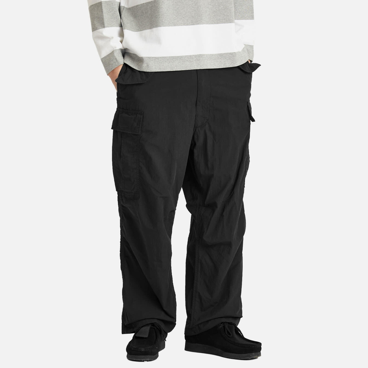 BEAMS Men's Big 6 Pocket Cargo Pants in Black Beams Boy