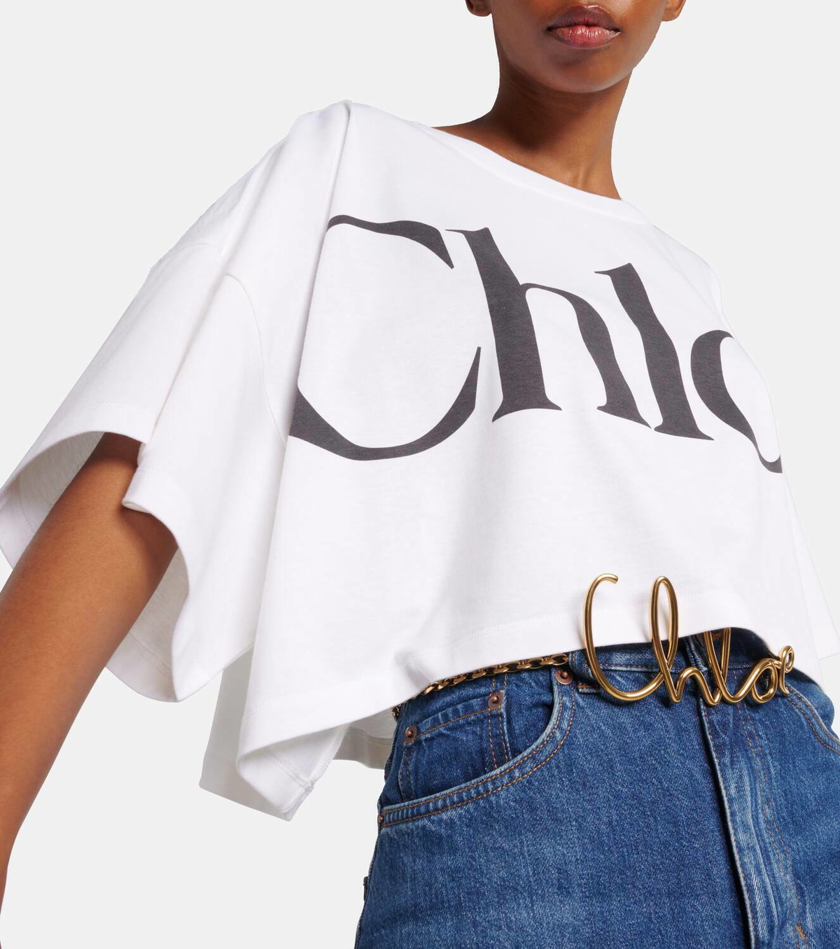 Tシャツ・カットソー Chloe T-Shirt Cropped Con Logo Chloé Cropped Boxy Logo T Shirt In Cotton Jersey | Chloé US