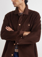Folk - Patch Cotton-Corduroy Overshirt - Brown