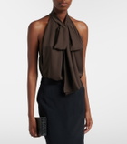 Tom Ford Tie-neck silk georgette top