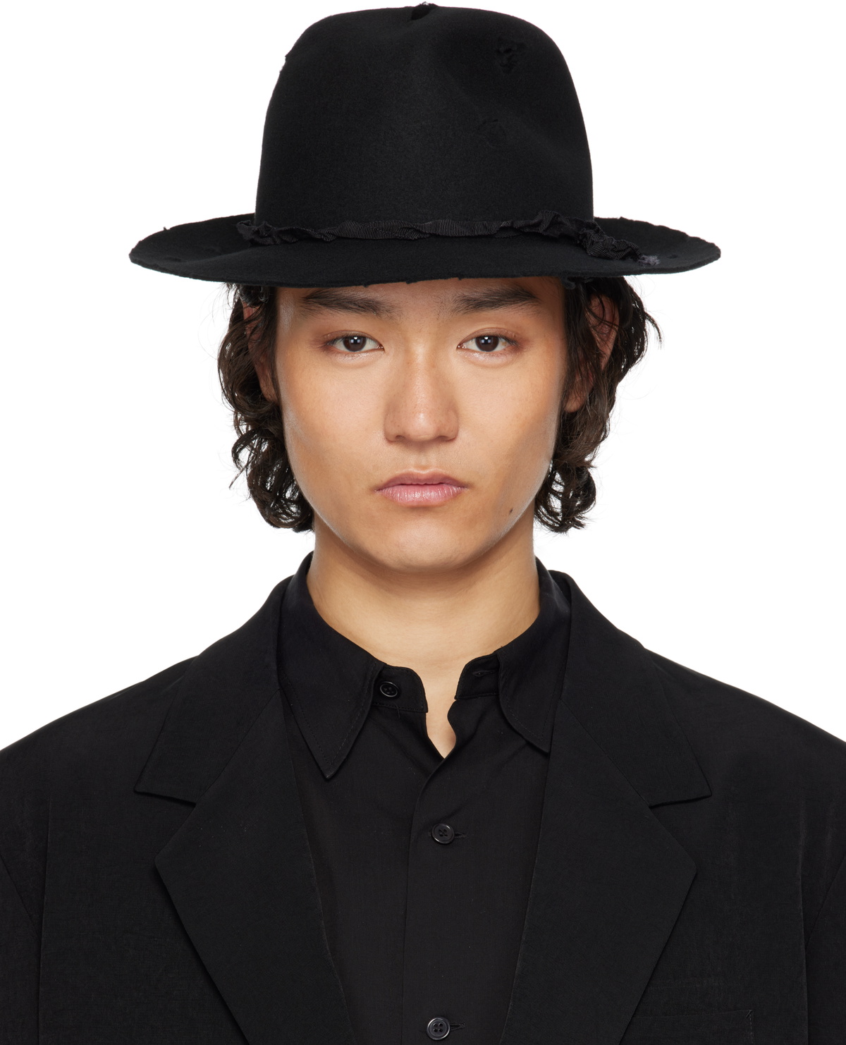 YOHJI YAMAMOTO Black Wool Soft Hat