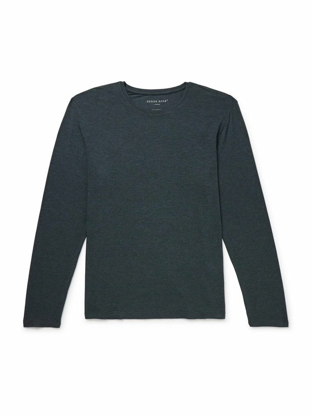 Photo: Derek Rose - Marlowe Stretch-Micro Modal Jersey T-Shirt - Gray