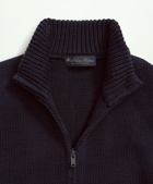 Brooks Brothers Men's Supima Cotton Full-Zip Ribbed Cardigan Sweater | Navy