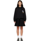 Chopova Lowena Black Fuzzy Pearl Hoodie Minidress