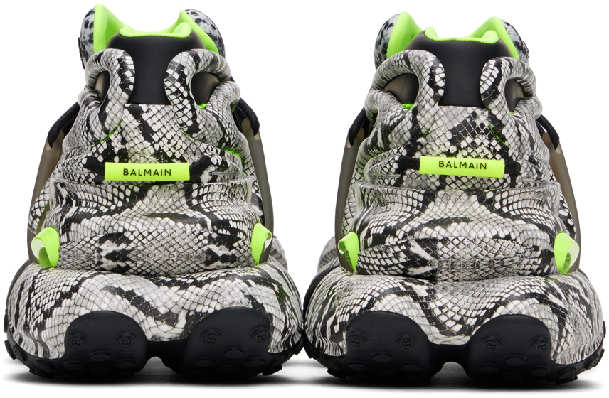 Balmain Gray & Green Unicorn Sneakers Balmain