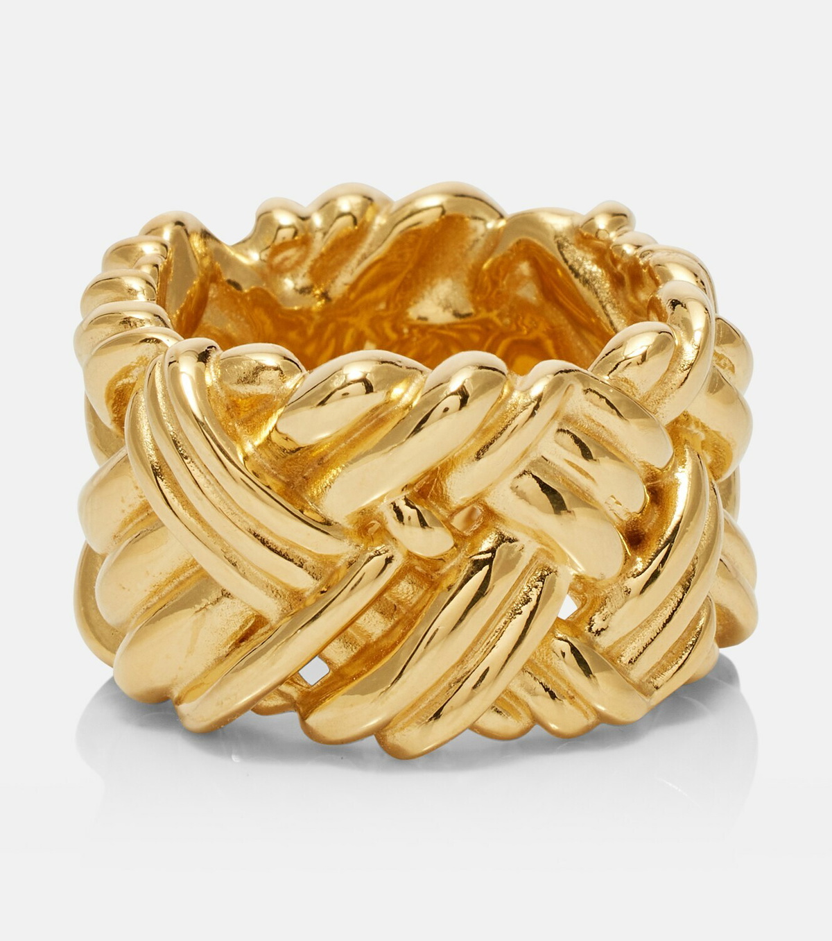 Bottega Veneta Intreccio gold-plated sterling silver ring