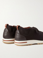Loro Piana - 350 Flexy Leather-Trimmed Knitted Wish Wool Sneakers - Brown