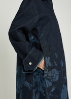 Erdem Floral-print Denim Coat Indigo