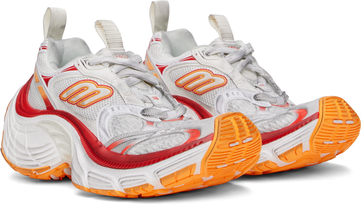 Balenciaga White & Orange 10XL Sneakers Balenciaga