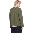 N.Hoolywood Khaki Jersey Open Front Cardigan