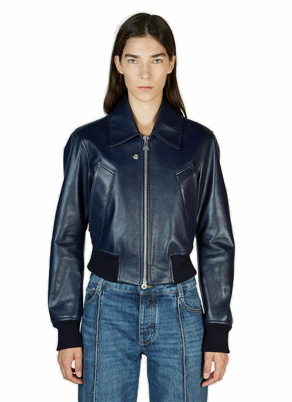 Photo: Zip Leather Jacket in Blue