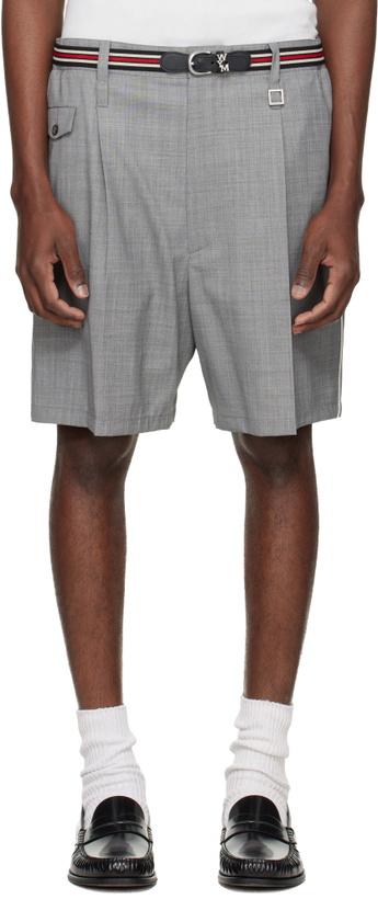 Photo: WOOYOUNGMI Gray Wool Poly Belted Shorts