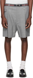WOOYOUNGMI Gray Wool Poly Belted Shorts