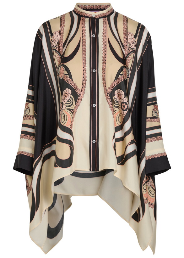 Photo: LA Double J Foulard Printed Silk Blouse Cream