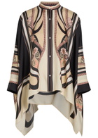 LA Double J Foulard Printed Silk Blouse Cream