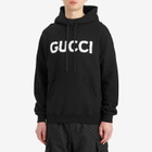 Gucci Men's Embroidered Logo Hoodie in Black
