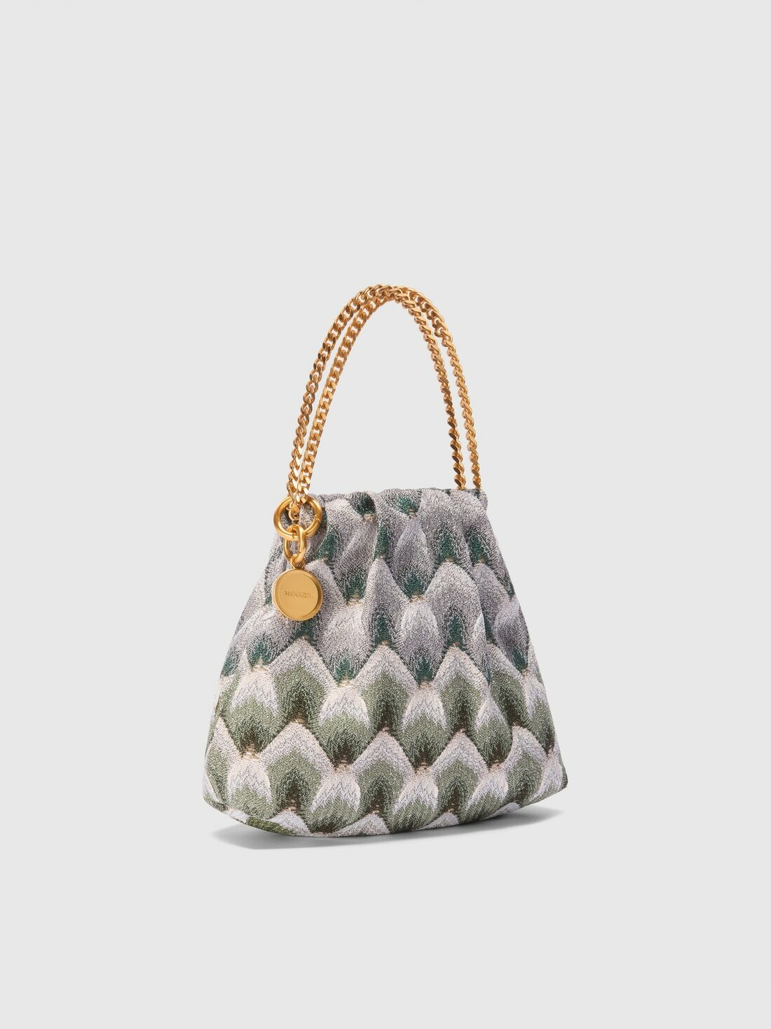Missoni - Chain pouch in lamé viscose, Women, Green