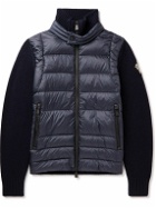 Moncler Grenoble - Quilted Shell-Panelled Wool-Blend Down Jacket - Blue