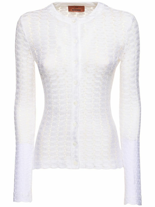 Photo: MISSONI Solid Lace Buttoned Cardigan