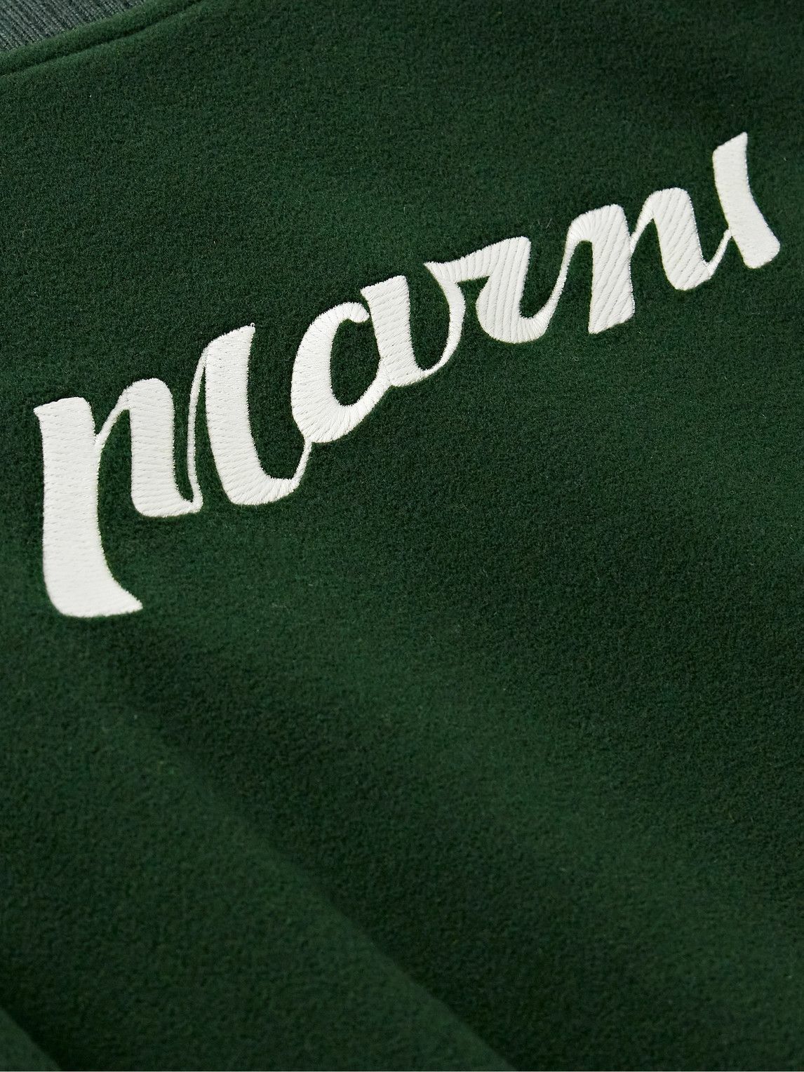 Marni - Logo-Embroidered Wool-Blend Felt and Leather Varsity Jacket ...