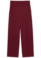 Simkhai Kyra Pintuck Wide-leg Satin Trousers Red