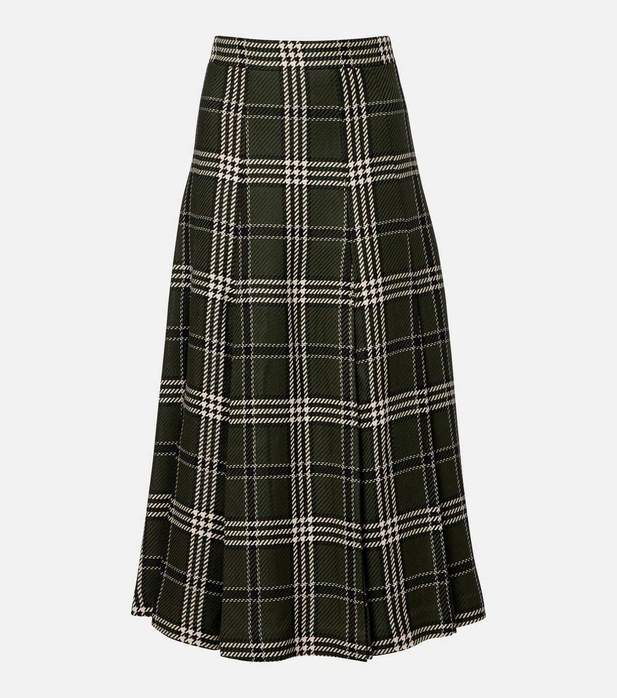 Emilia Wickstead Kensie checked wool-blend midi skirt