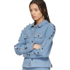 Kreist Blue Studded Round Shoulders Jacket