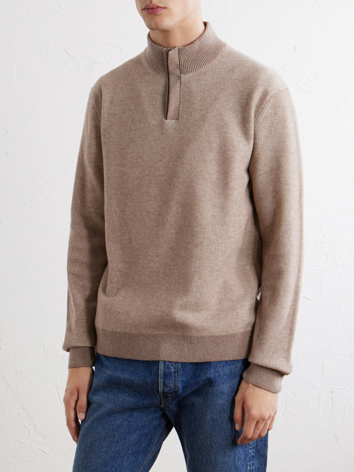 Slowear - Virgin Wool Half-Zip Sweater - Neutrals