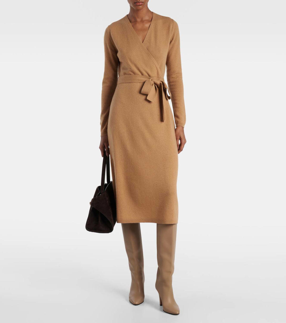 Jardin des Orangers Wool and cashmere wrap dress
