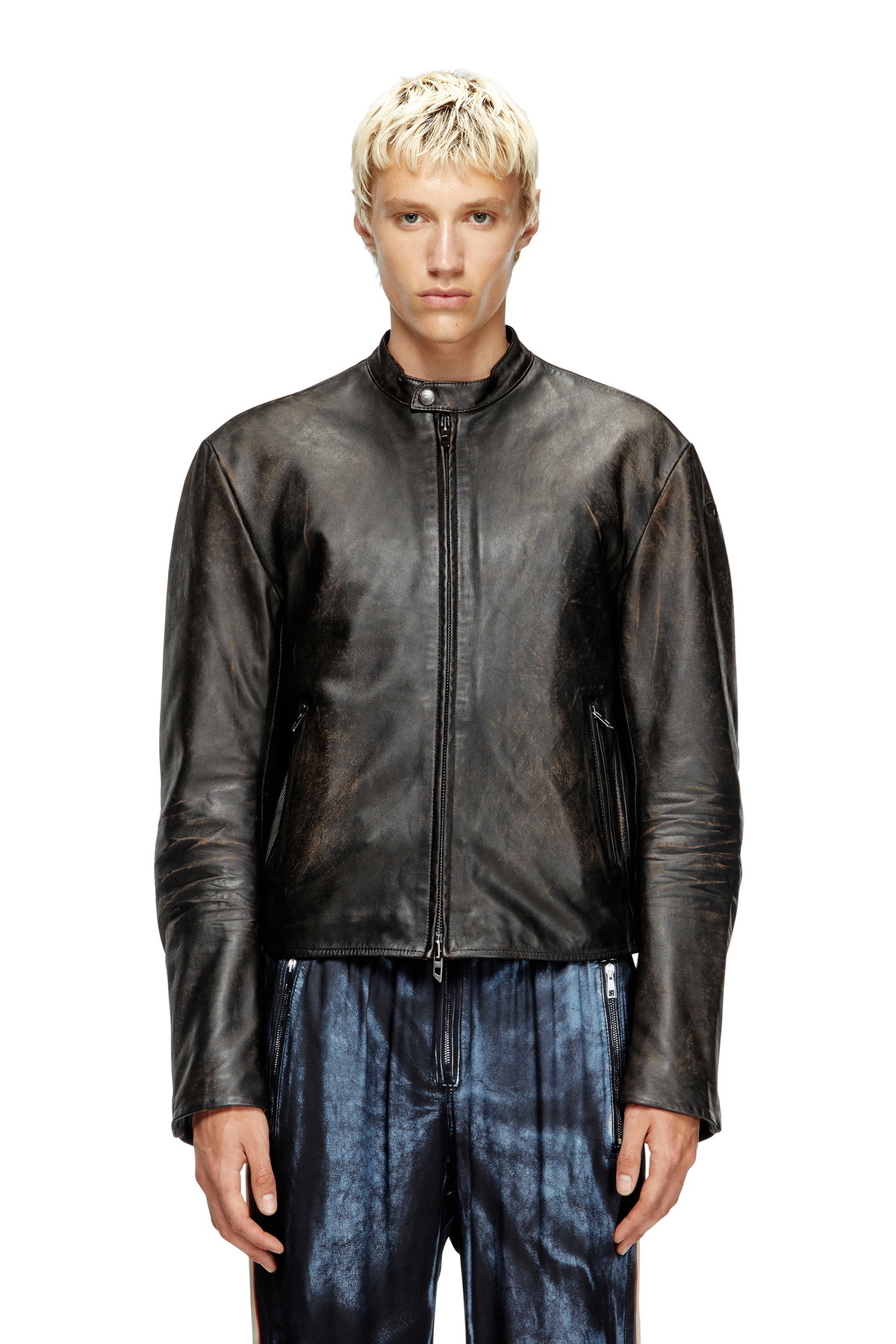 【関税込み】Diesel グレー K-Matty ジャケット Men's Zip-up cardigan with contrast panels | Grey | Diesel