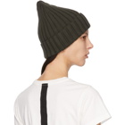 Moncler Khaki Wool Logo Beanie