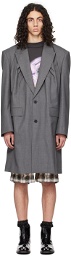 We11done Gray Two-Button Coat