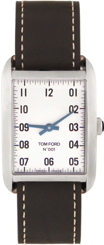 Photo: TOM FORD Black & Silver Leather 001 Watch